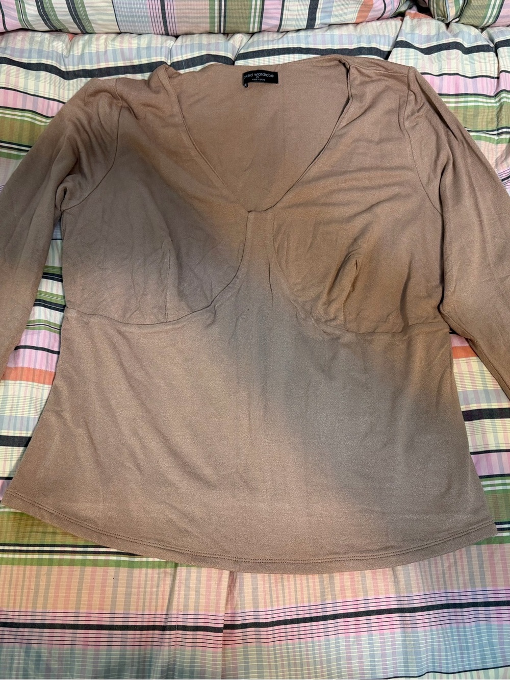 2x Naked Wardrobe Camel long  sleeve top, NEW,$20